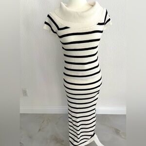 Olive & Oak Black and White Striped Maxi Dress